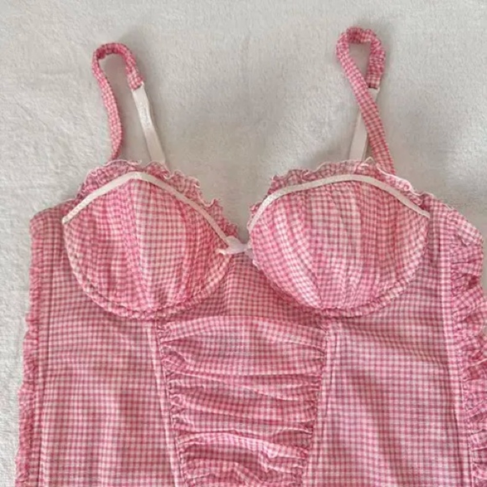 Chantal Thomas Pink Gingham Corset Top - Picture 9 of 10